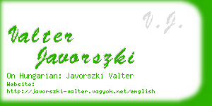 valter javorszki business card